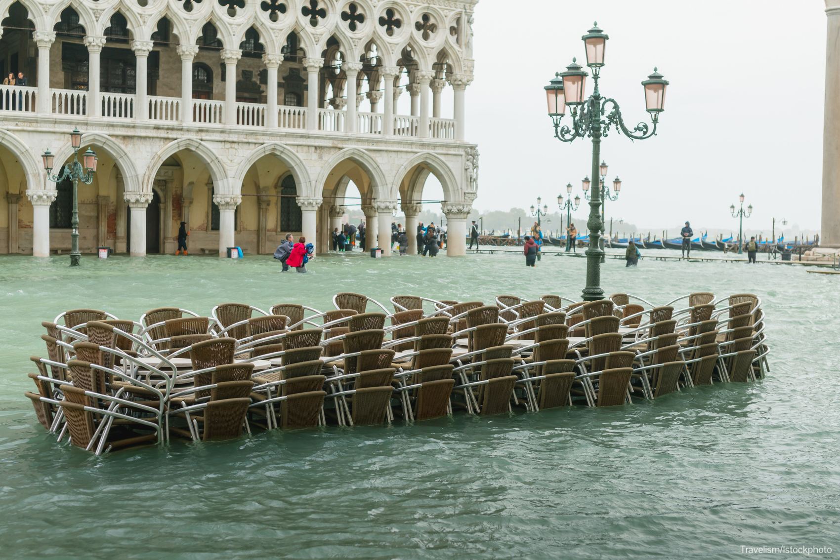 Flooded at Piazza San Marco in central Venice not an unusual sight